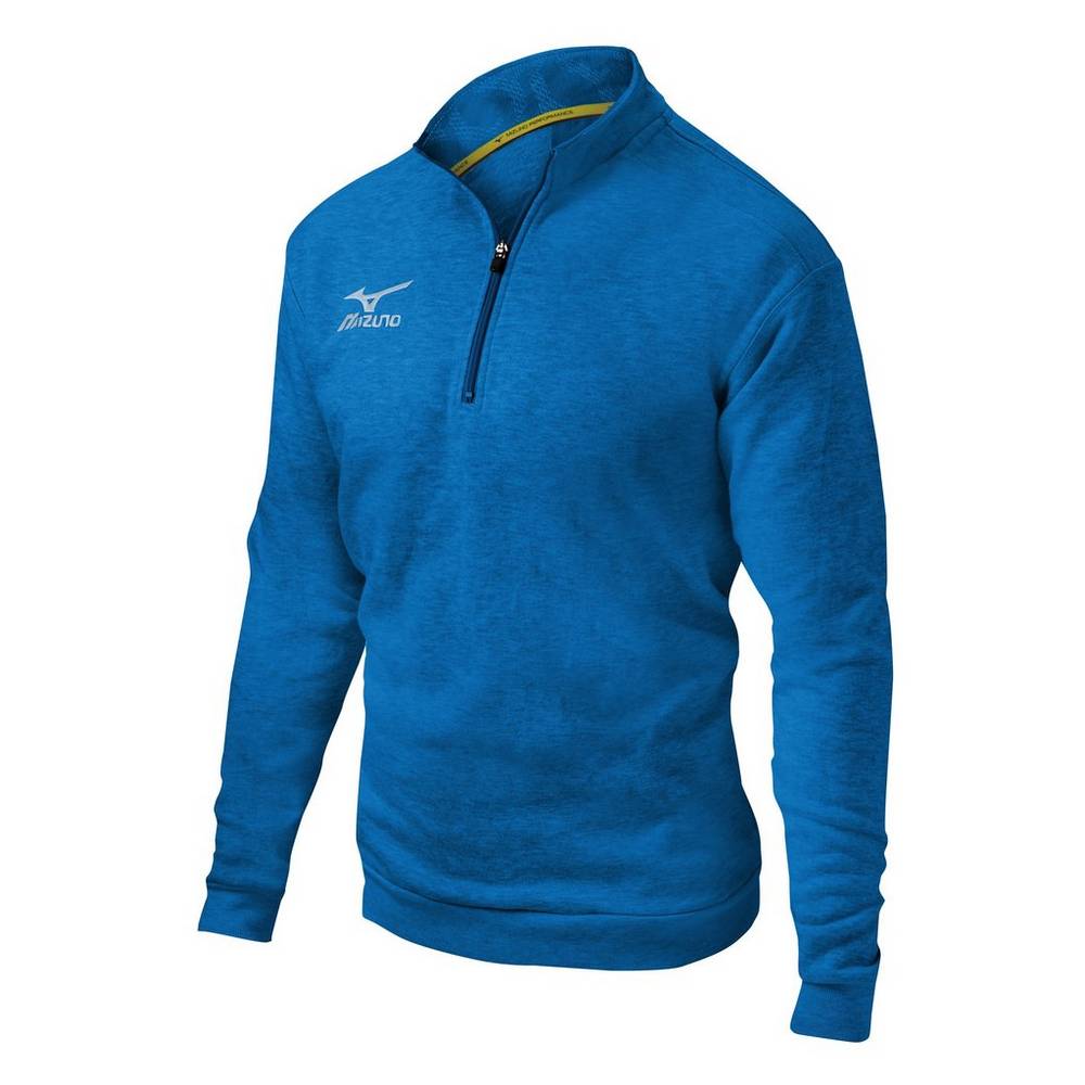 Panske Pulóver Mizuno 1/2 Zip Fleece Modre Vypredaj ZLFB19745
